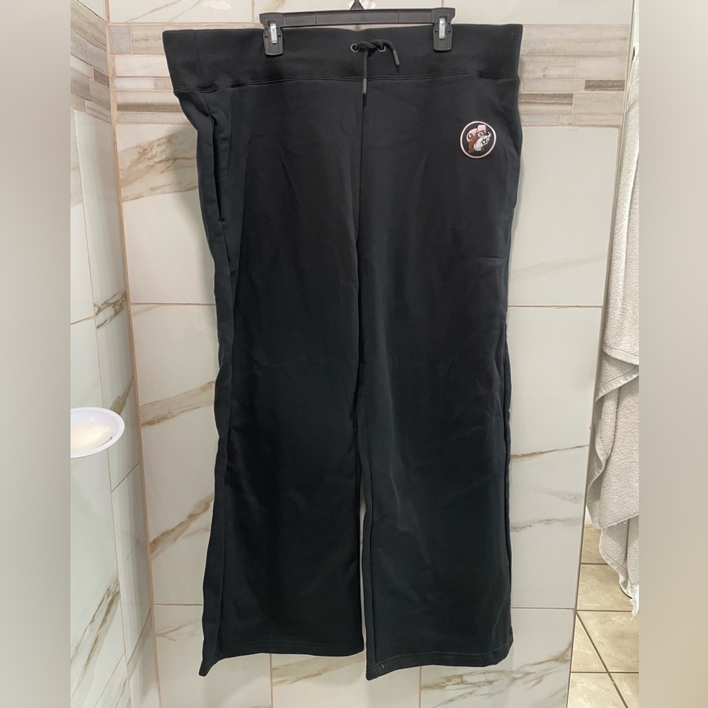 NWT Buc-ees fleece Black Wide Leg Pants 3X - Picture 3 of 9